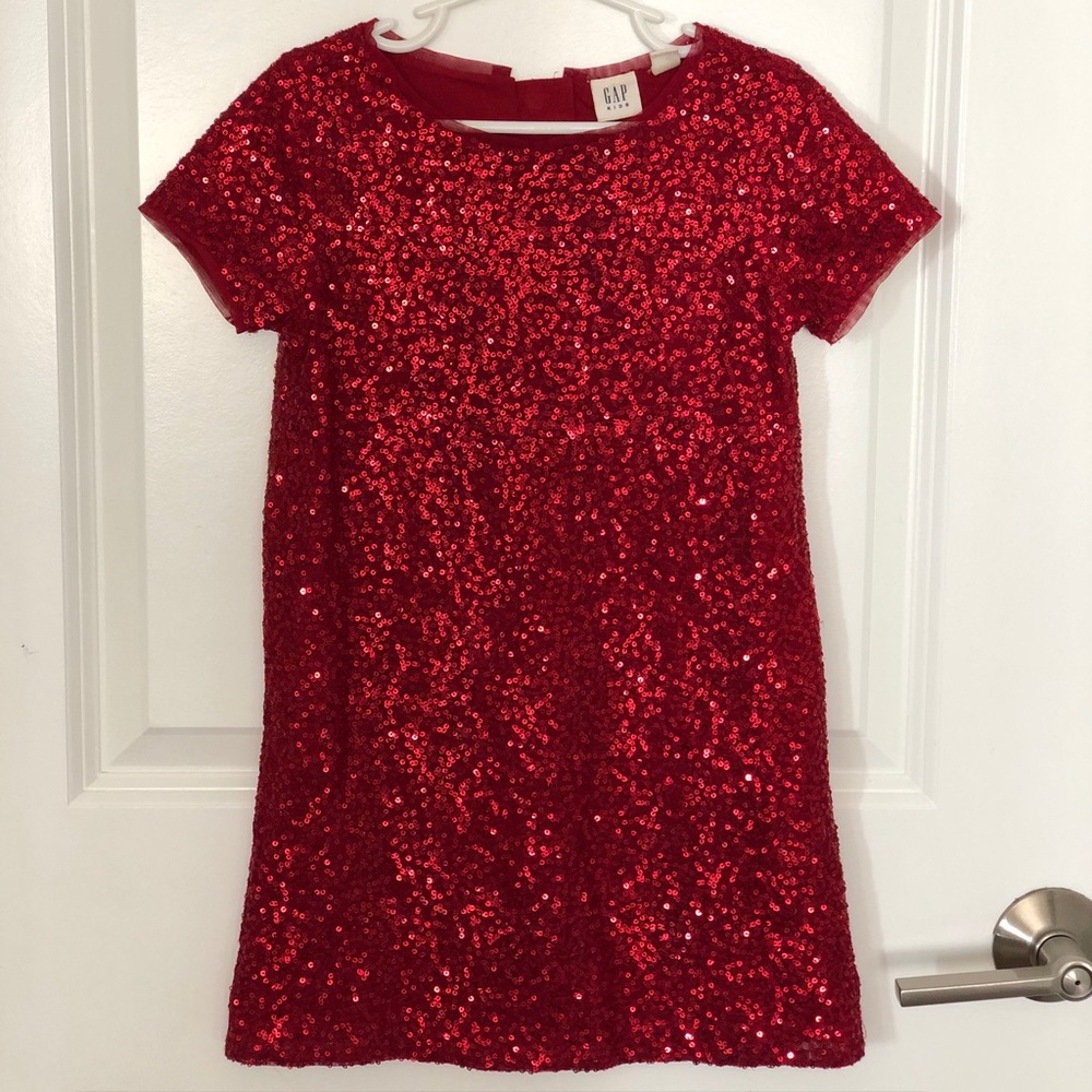 Gap Red Sequin Party Dress, Like New, XS 4-5
